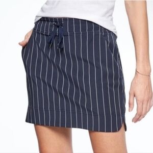 Athleta Navy and White Striped Mini Skort